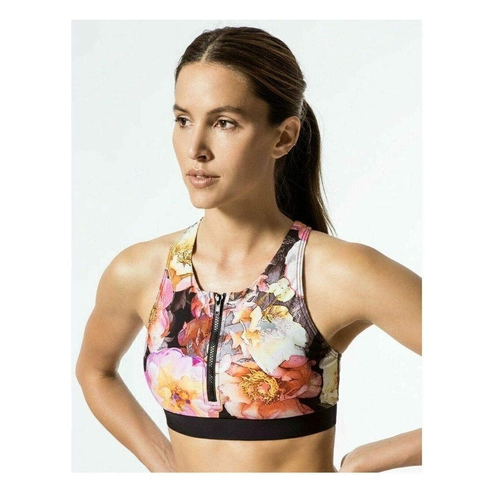 Running Bare Zip Crop Maggie Sports Bra Size 6/8‎